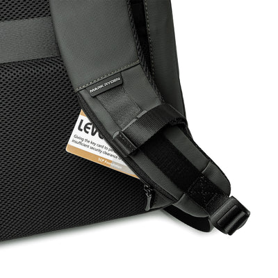 Mark Ryden Compacto Pro backpack - black mesh fabric, adjustable straps, futuristic daily bag