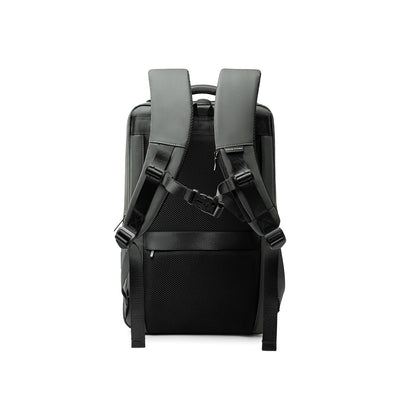MarkRyden Compacto Pro backpack - black with gray straps, mesh back panel