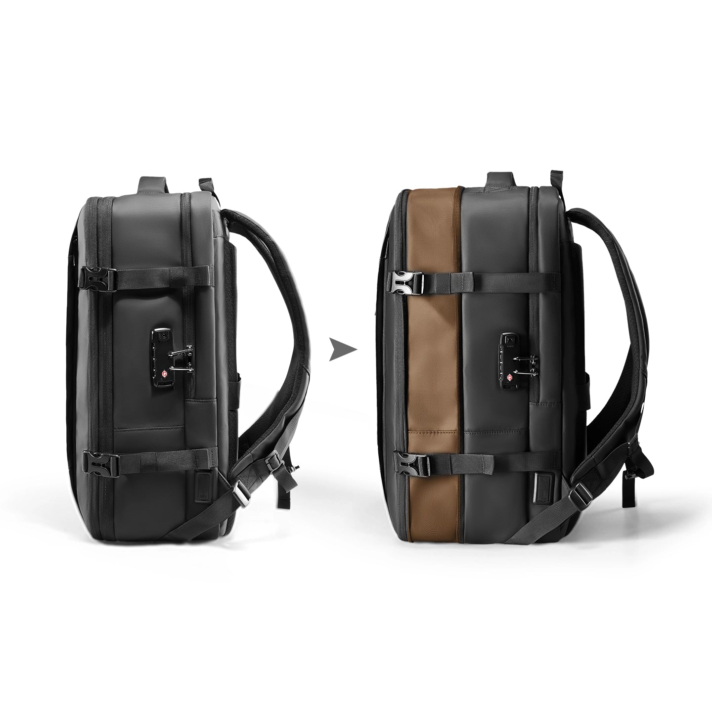 MarkRyden Global Expandos Max anti-theft compression backpack, expandable capacity with secure lock