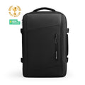 Black Mark Ryden Expandos Compression multifunctional business backpack with YKK zippers, sleek design, zippered front pocket, and 'Best Seller'/'New Upgrade' badges.