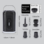 Black portable lightable air pump for zip-lock bags with accessories - MarkRyden Global