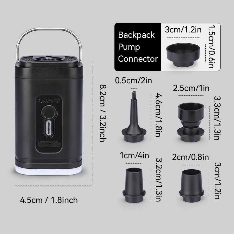 Black portable lightable air pump for zip-lock bags with accessories - MarkRyden Global