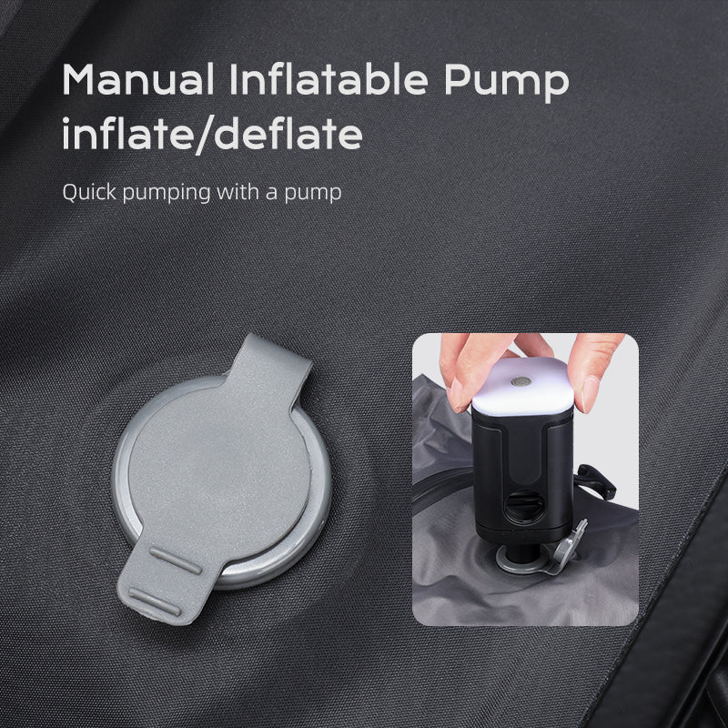 Manual inflatable pump for compression bags - inflate/deflate travel gear