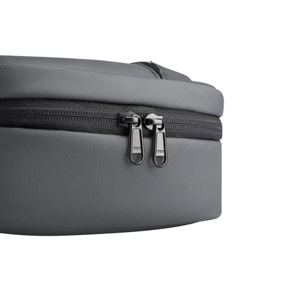 MARK RYDEN Global gray compact multi-layer washbag with black zippers