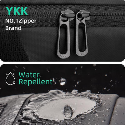 Mark Ryden Global: Black waterproof commuter bag with YKK zippers & water repellent feature