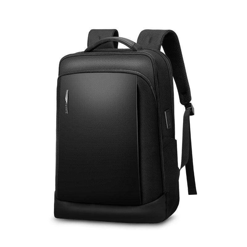 Sleek black MarkRyden dual-material anti-theft daily backpack