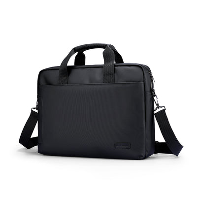 Black MarkRyden Classic IV Tech Commuter Briefcase with dual top handles and adjustable shoulder strap, designed for 14/15.6 inch laptops.