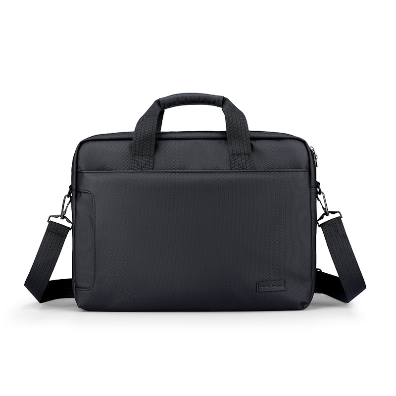 MarkRyden Classic IV black commuter briefcase with handles & shoulder strap, fits 14/15.6" laptops