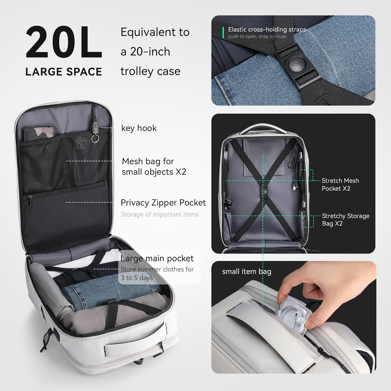 MARK RYDEN Global Urbanity City Commuter Oxford USB Port 17.3 laptop backpack with anti-theft & 20L capacity