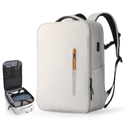 MARKRYDEN Global's Urbanity City Commuter Oxford backpack - light gray, USB port, anti-theft, spacious compartments