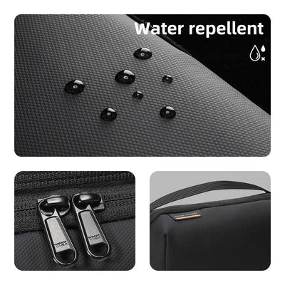 Mark Ryden Global: Black waterproof storage bag with water repellent texture, YKK zippers & handle
