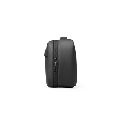 Black compact multi-layer washbag with zipper | MARK RYDEN Global