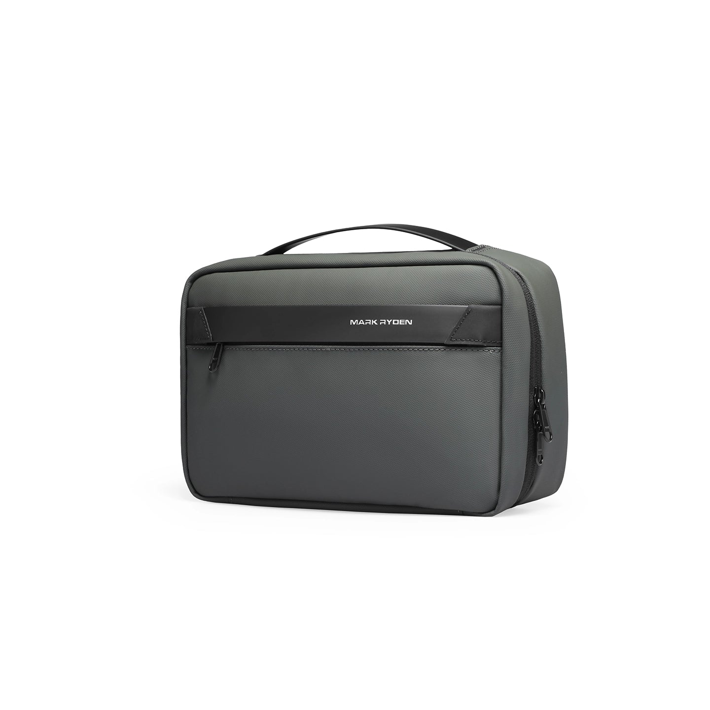 Mark Ryden compact dark gray multi-layer washbag with zipper and handle