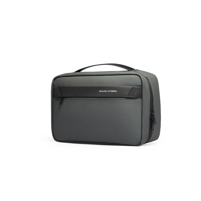 Mark Ryden compact dark gray multi-layer washbag with zipper and handle
