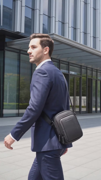 ZipCube: 3-Zip Mini Crossbody Phone Bag with Splash-Resistant Fabric for Men