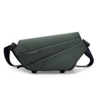 Mark Ryden Voyager olive leather messenger bag with umbrella pocket