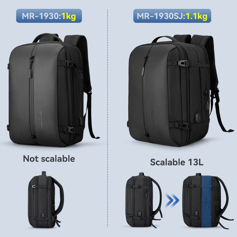 Black Mark Ryden backpack comparison - MR-1930 vs MR-1930SJ with scalable 13L