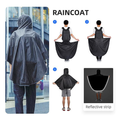MarkRyden Global anti-theft raincoat backpack with reflective strip - modern travel essential